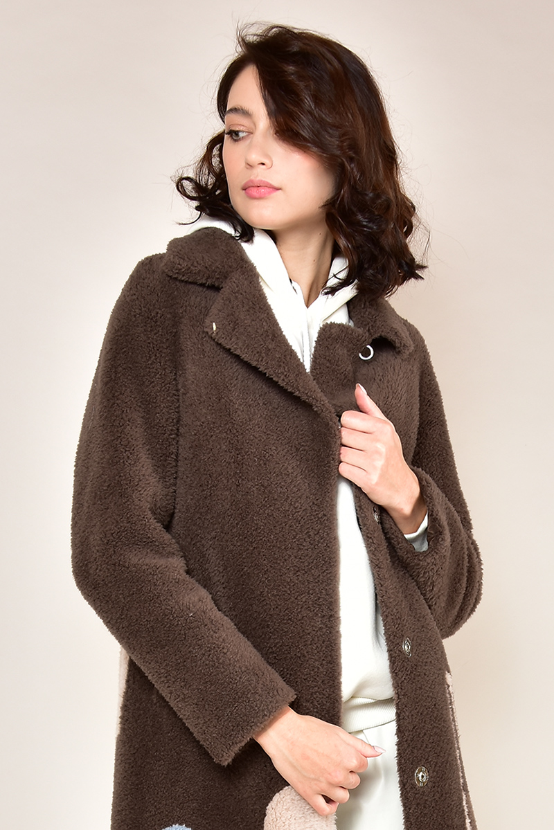 Шуба эко мех эксклюзив ГР ШДИ-46 к цвет Коричневый фото