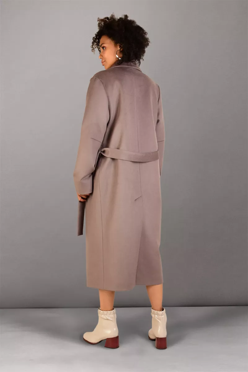 Пальто женское халат ПД-186 п цвет кофе с молоком фото
